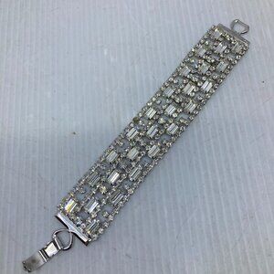 Vtg 1950 CONTINENTAL ? rhinestone crystal tennis bracelet